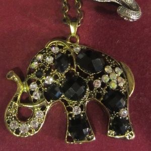 Marcasite Elephant ring and Elephant necklace